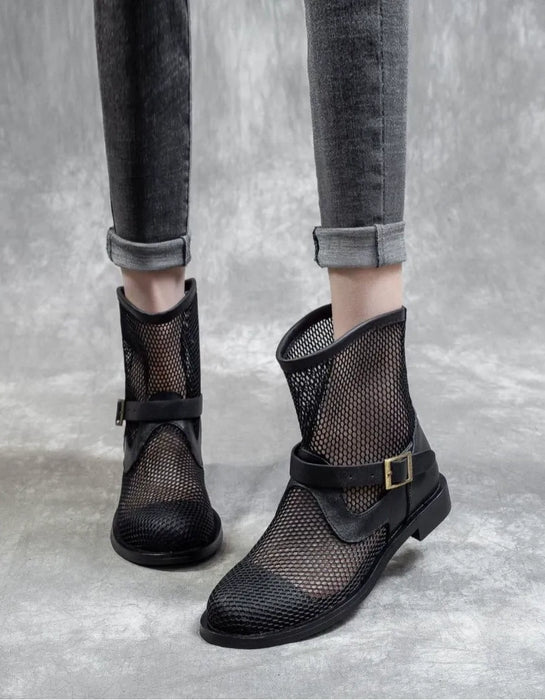 Summer Breathable Mesh Leather Ankle Boots April Shoes Collection 2026 6.00