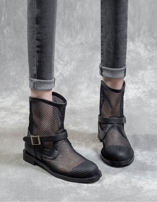 Summer Breathable Mesh Leather Ankle Boots April Shoes Collection 2026 6.00