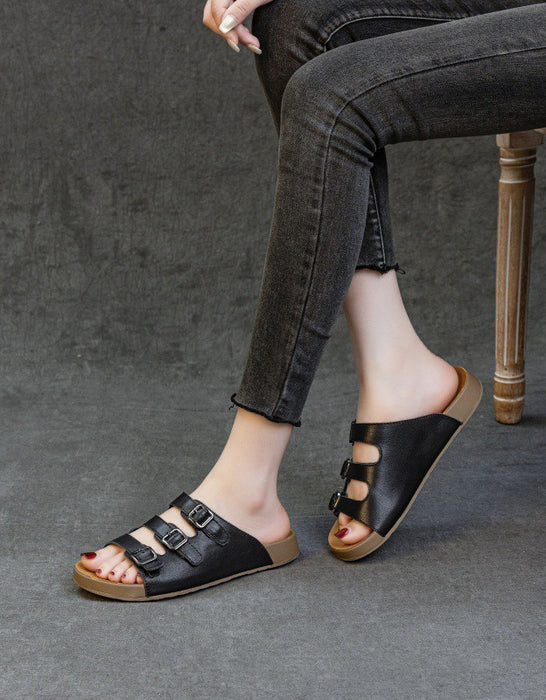 Zapatos planos retro con hebillas chinas en la parte delantera para primavera