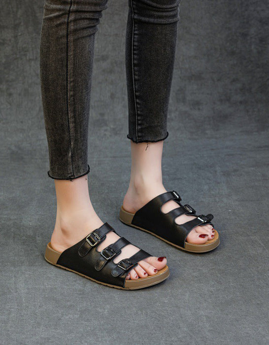 Zapatos planos retro con hebillas chinas en la parte delantera para primavera