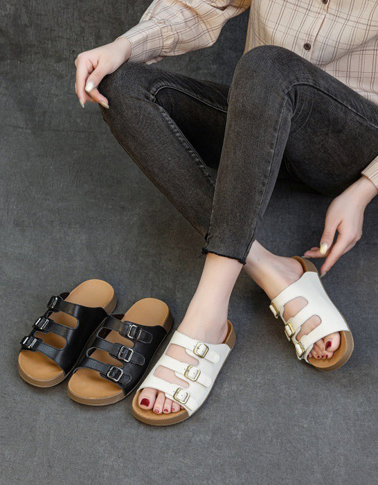 Zapatos planos retro con hebillas chinas en la parte delantera para primavera