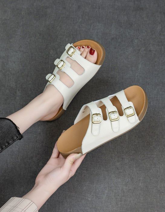 Zapatos planos retro con hebillas chinas en la parte delantera para primavera