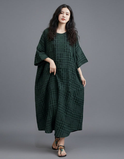 Summer Comfortable Cotton Linen Loose Casual Long Dress Buykud Dress 89.00