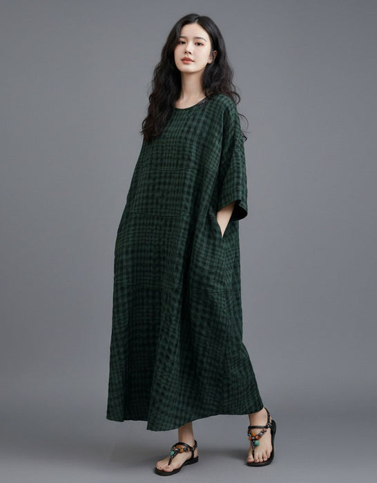 Summer Comfortable Cotton Linen Loose Casual Long Dress Buykud Dress 89.00