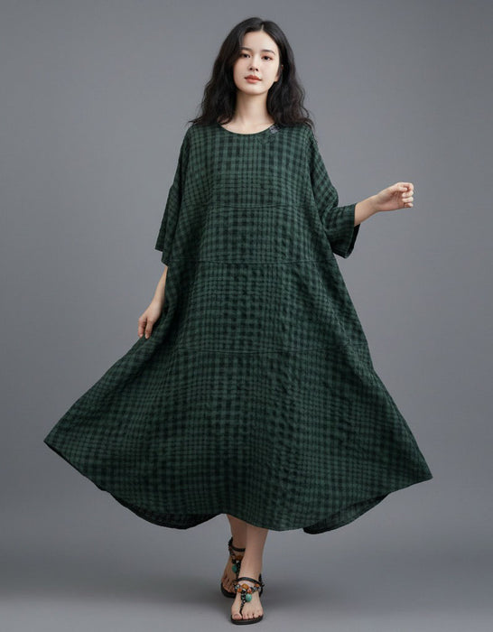 Summer Comfortable Cotton Linen Loose Casual Long Dress Buykud Dress 89.00