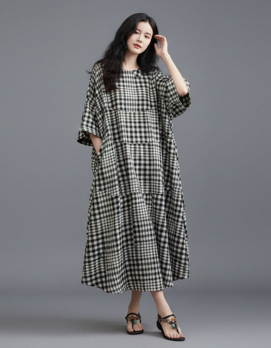 Summer Comfortable Cotton Linen Loose Casual Long Dress Buykud Dress 89.00