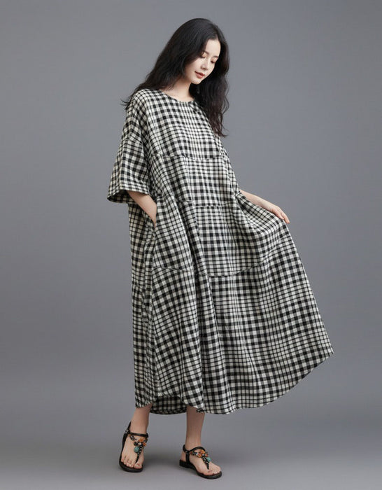 Summer Comfortable Cotton Linen Loose Casual Long Dress Buykud Dress 89.00