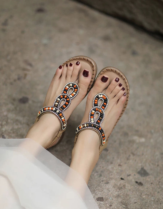Summer Comfortable Flat Bohemian Thong Sandals May Shoes Collection 2026 95.00