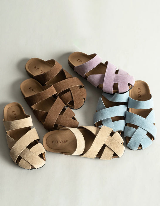 Summer Comfortable Leather Strappy Clogs Slippers
