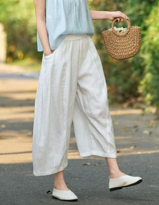 Summer Comfortable Loose Linen Wide-leg Pants
