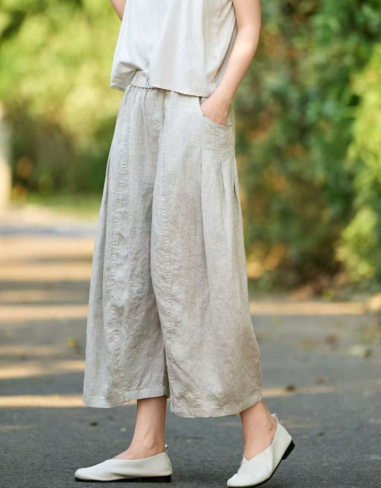 Summer Comfortable Loose Linen Wide-leg Pants