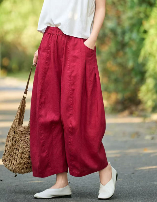 Summer Comfortable Loose Linen Wide-leg Pants