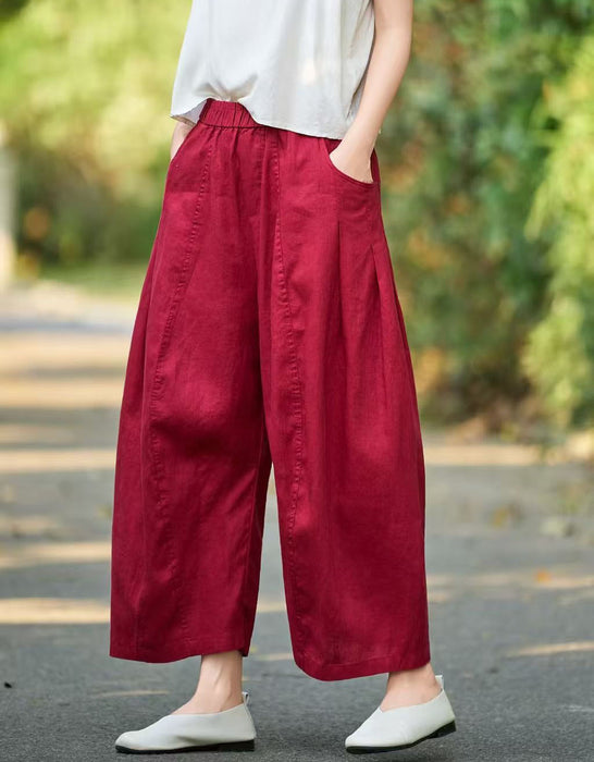 Summer Comfortable Loose Linen Wide-leg Pants