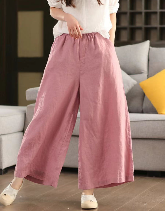 Women's Summer Comfortable Loose Wide Leg Linen Pants for Women Buykud Aug New in 2026 48.80