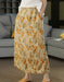 Summer Comfortable Vintage Linen Floral Skirts Buykud skirts 48.00