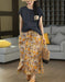 Summer Comfortable Vintage Linen Floral Skirts Buykud skirts 48.00