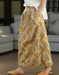 Summer Comfortable Vintage Linen Floral Skirts Buykud skirts 48.00