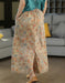 Summer Comfortable Vintage Linen Floral Skirts Buykud skirts 48.00