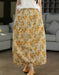 Summer Comfortable Vintage Linen Floral Skirts Buykud skirts 48.00