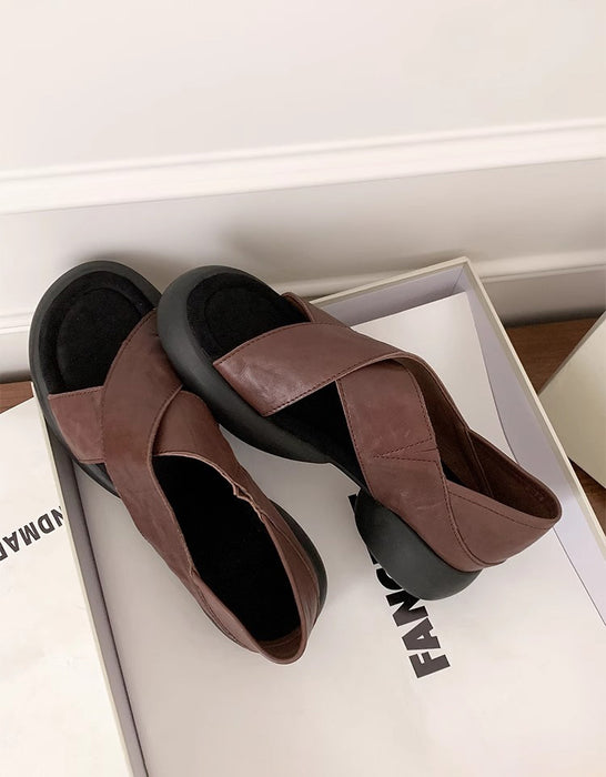 Summer Cross Strap Open Toe Platform Sandals