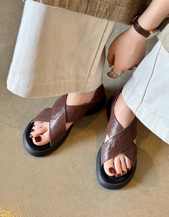 Summer Cross Strap Open Toe Platform Sandals