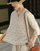 Summer Embroidered Round Neck Linen Shirt for Women May New In 2026 54.00