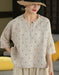 Summer Embroidered Round Neck Linen Shirt for Women May New In 2026 54.00