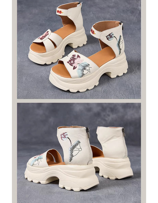 Summer Embroidery Open Toe Platform Sandals March Shoes Collection 2026 83.00