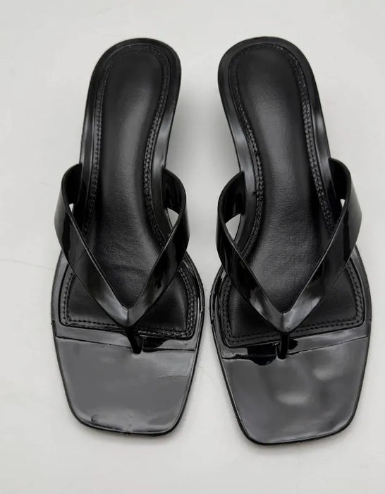 Summer Fashionable Thong Heels Jelly Sandals