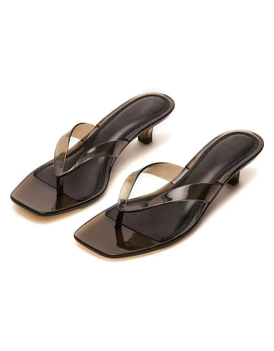 Summer Fashionable Thong Heels Jelly Sandals
