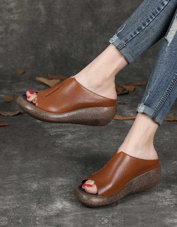 Summer Open Toe Comfortable Wedge Slippers — Obiono