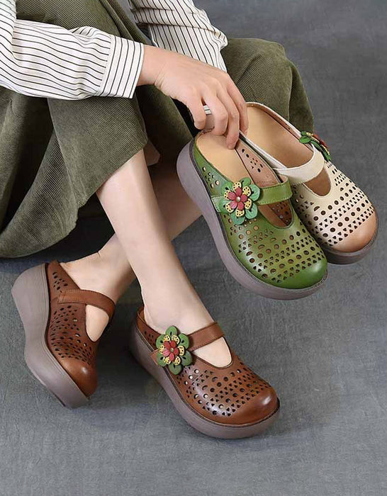 Summer Flowers Strap Hollow Wedge Slippers April Shoes Collection 2026 85.00