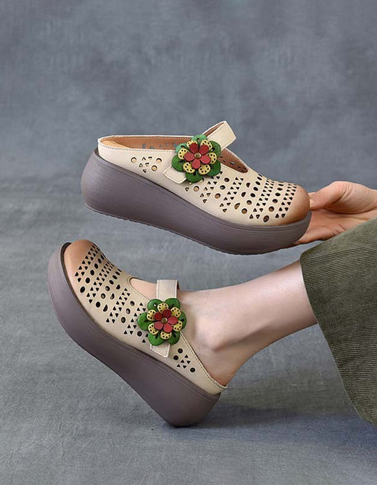 Summer Flowers Strap Hollow Wedge Slippers April Shoes Collection 2026 85.00