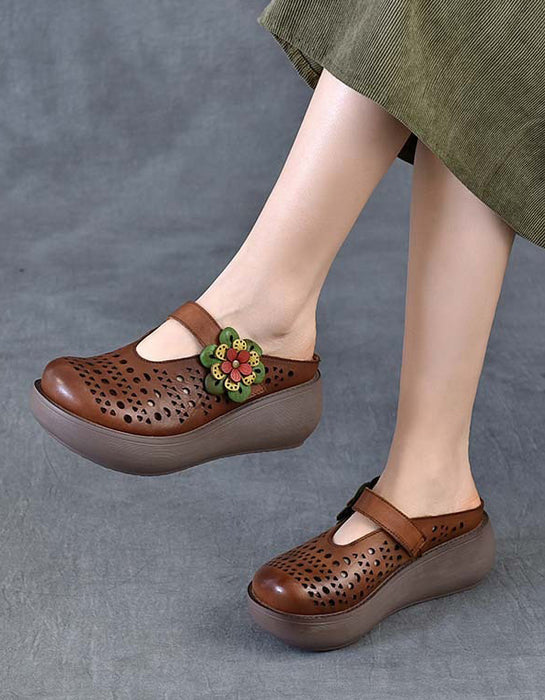 Summer Flowers Strap Hollow Wedge Slippers April Shoes Collection 2026 85.00