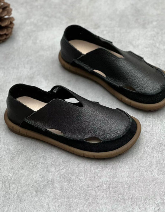 Handmade Breathable Soft Sole Wide Toe Box Flats Black June Shoes Collection 2026 