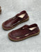 Handmade Breathable Soft Sole Wide Toe Box Flats Wine Red June Shoes Collection 2026 