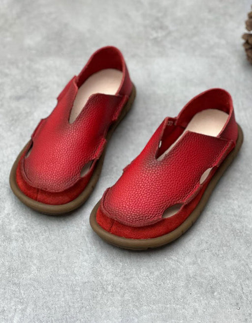 Handmade Breathable Soft Sole Wide Toe Box Flats Red June Shoes Collection 2026 