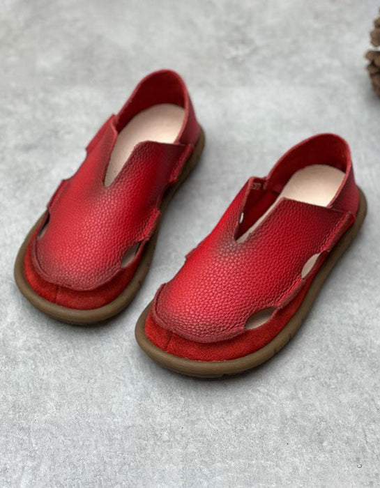 Handmade Breathable Soft Sole Wide Toe Box Flats Red June Shoes Collection 2026 