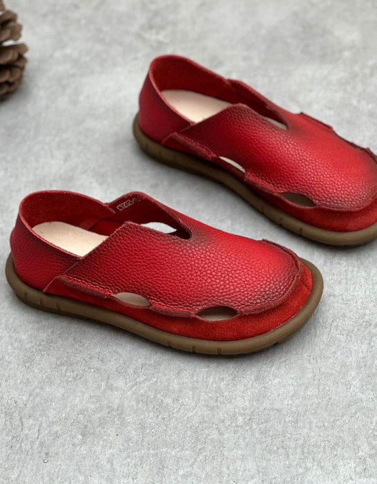 Handmade Breathable Soft Sole Wide Toe Box Flats Red June Shoes Collection 2026 