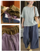 Women's Summer Hemp Loose Casual Cropped Wide-Leg Pants Buykud Aug New In 2026 69.00
