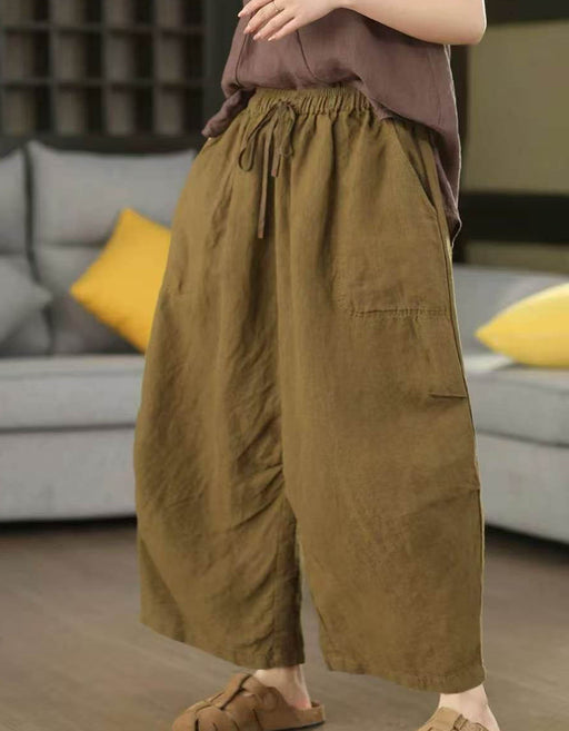 Women's Summer Hemp Loose Casual Cropped Wide-Leg Pants Buykud Aug New In 2026 69.00