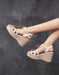 Summer Holiday Leather Flowers Wedge Sandals Slingback May Shoes Collection 2026 83.00