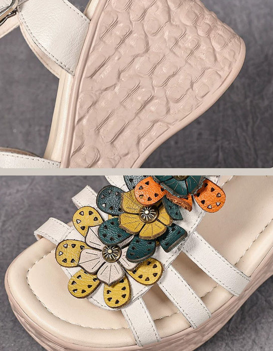 Summer Holiday Leather Flowers Wedge Sandals Slingback May Shoes Collection 2026 83.00
