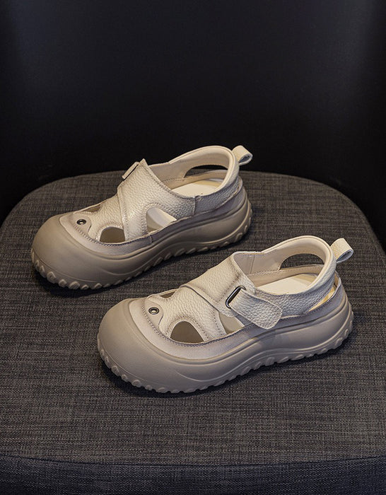 Summer Hollow-out Clogs Foam Soft Sole Wide toe box Casual Sandals beige, Obiono Aug shoes collection 2026, 89.99