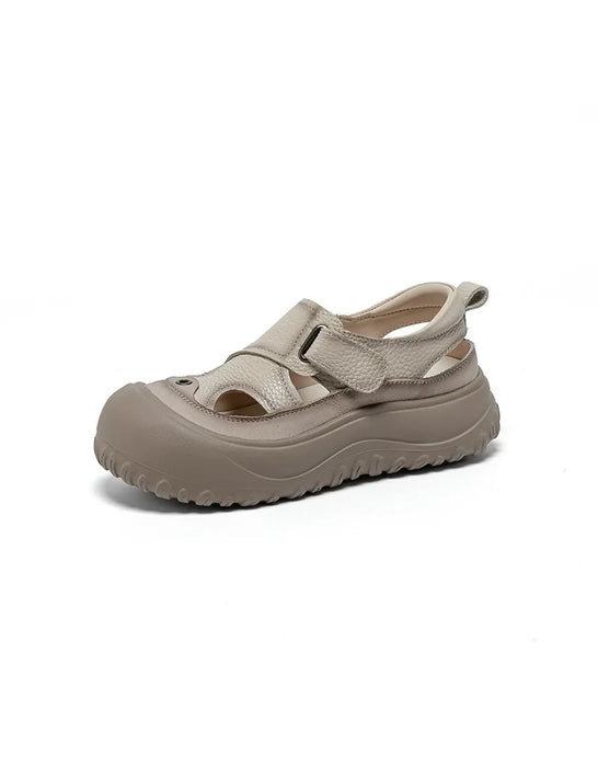 Summer Hollow-out Clogs Foam Soft Sole Wide toe box Casual Sandals beige, Obiono Aug shoes collection 2026, 89.99