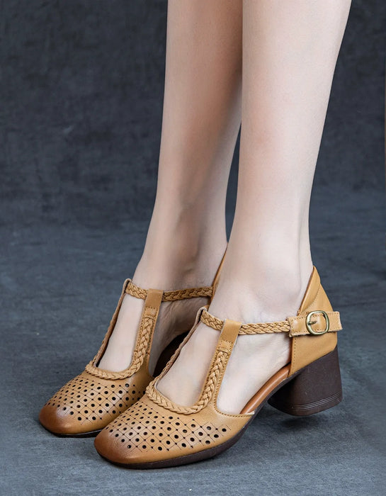 Summer Hollow Ankle Strap Elegant Chunky Heel Sandals May Shoes Collection 2026 79.99
