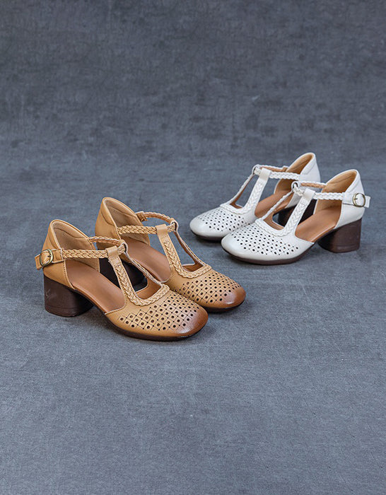 Summer Hollow Ankle Strap Elegant Chunky Heel Sandals May Shoes Collection 2026 79.99