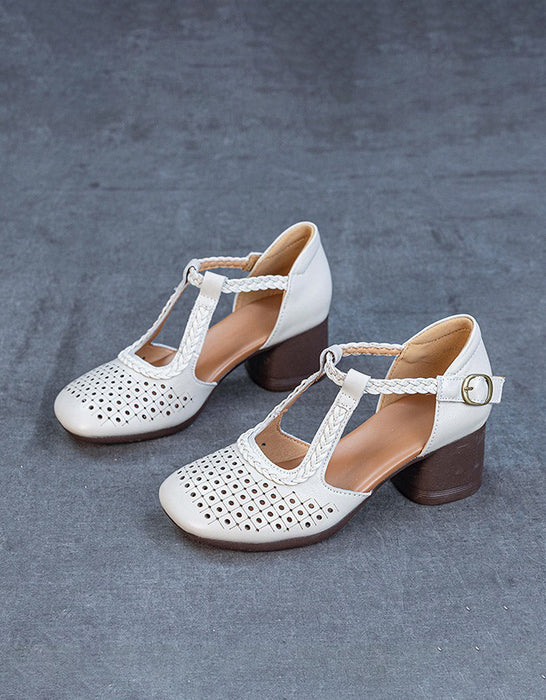 Summer Hollow Ankle Strap Elegant Chunky Heel Sandals May Shoes Collection 2026 79.99
