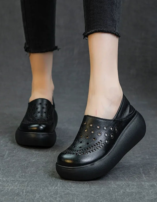 Summer Hollow Breathable Wide Toe Box Wedge Sandals
