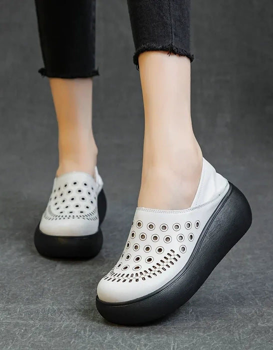 Summer Hollow Breathable Wide Toe Box Wedge Sandals